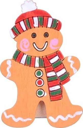 Kllipsa dekorative druri Gingerbread, 18 copë, shumëngjyrëshe