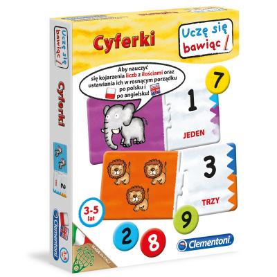 Lojë puzzle edukative Clementoni Cyferki, numrat 1‑9, për kalamaj 3‑5 vjeç, shumëngjyrëshe