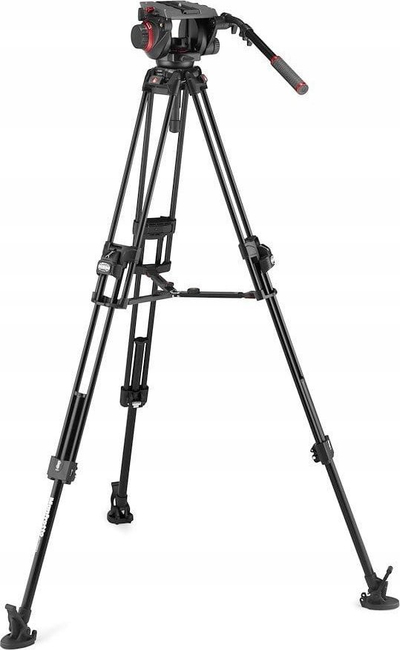 Tripod video Manfrotto 509 Pro me 645 Fast Twin Alu, kokë fluide, alumin, i zi