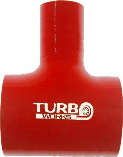 Bashkues silikoni TurboWorks T-Piece, 38-25mm, mban presion t’lartë, i kuq