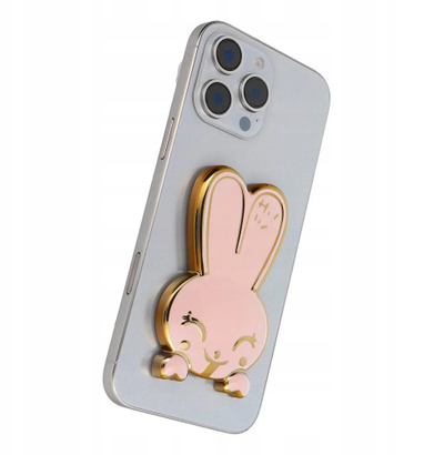 Mbajtëse telefoni NG Phone Stand Bunny, me ngjitje, dizajn lepurush, rozë
