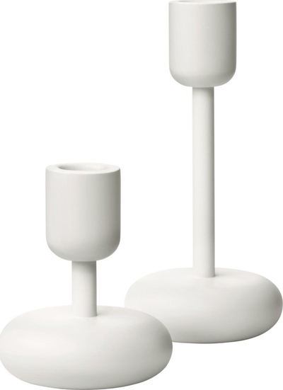 Set shandanësh metalikë Iittala Nappula Small, 2 copa, modernë, të bardhë
