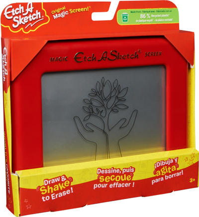 Играчка за цртање Spin Master Etch A Sketch Classic, магичен екран, за деца 3+, црвена