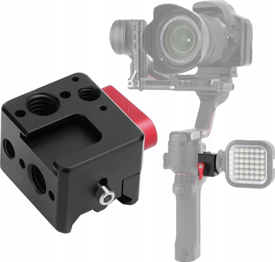 Adapter montimi Sunnylife RO-HC522, fileto 1/4" dhe 3/8", për DJI Ronin RS3 Pro RS2 RSC2, i zi me të kuqe