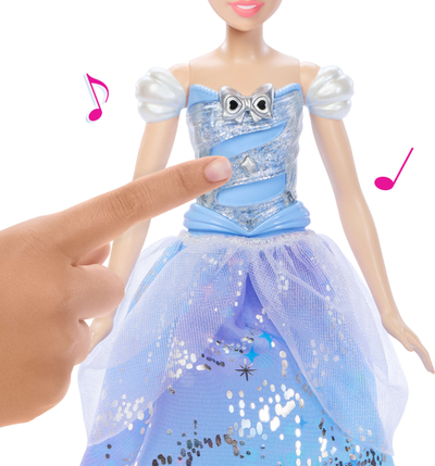 Kukull Disney Princess Cinderella Enchanted Ballgown, me drita dhe tinguj, për fëmijë 3+