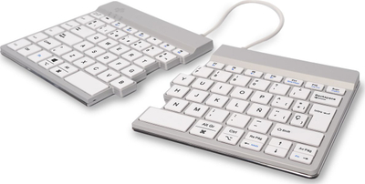 Tastierë R-Go Tools Split Break, ergonomike, me kabllo, e bardhë