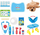 Set veteriner për kalamoj Woopie Deluxe PetCare, 18 copa, me qenush lodër, shumëngjyrësh