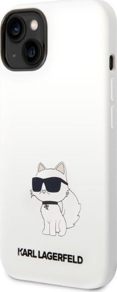 Futrollë Karl Lagerfeld KLHCP14MSNCHBCH për iPhone 14 Plus, silikon, e bardhë
