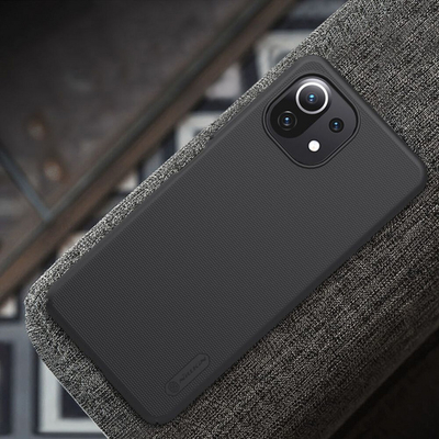Maskë mbrojtëse Nillkin Frosted Shield për Xiaomi Mi 11 Lite / Mi 11 Lite 5G, polikarbonat, e zezë