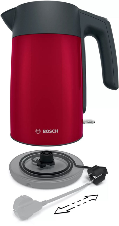 Ngrohës uji Bosch TWK7L464, 1.7L, 2200W, i kuq