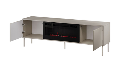 Komodë TV Cama Meble Tresse me oxhak elektrik, 180x40x54.5 cm, 1400-1600W, bezhë mat