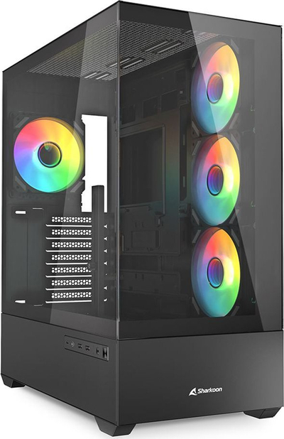 Kuti kompjuteri Sharkoon AK6 RGB, mid tower, ATX, e zezë