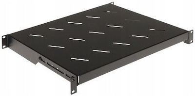 Rafth i rregullueshëm për kabinet RACK, model P19R 350, 1U, 19", i zi