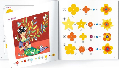Set kreativ Djeco Frida Kahlo, 4 tablo 3D, mbi 100 copë letre, shumëngjyrësh