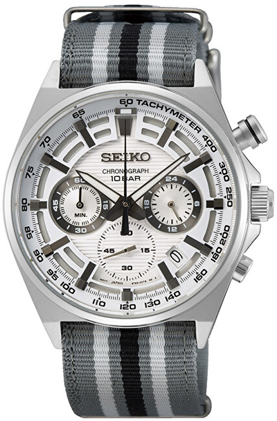 Orë për meshkuj Seiko SSB401P1, e hirtë