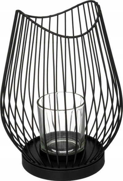 Mbajtëse qiriri Atmosphera Black Wire, metal, 23cm, e zezë