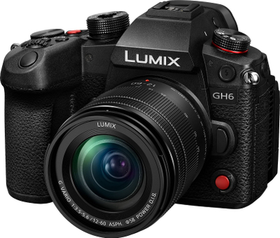 Kamerë mirrorless Panasonic Lumix GH6, sensor 25.2MP, video 5.7K, me objektiv 12-60mm, e zezë