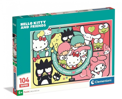 Puzzle Clementoni Hello Kitty and Friends, 104 pjesë, për fëmijë 6+, shumengjyrësh