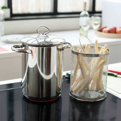 Tigan për shparg BEKA Stainless Steel, 4L, me shportë dhe kapak xhami, argjendtë