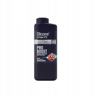 Shampo 2n1 Dicora Urban Fit Pro Boost, 365ml, kundër rënies së flokëve, e zezë