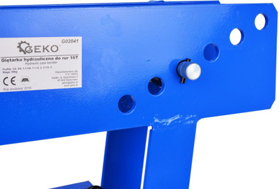 Përkulës gypash hidraulik Geko G02041, 16T, sete forma 12-75mm, blu