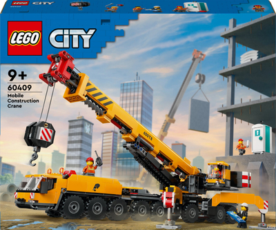 Set ndërtimi LEGO City Mobile Construction Crane 60409, vinç mobil, 9+, i verdhë