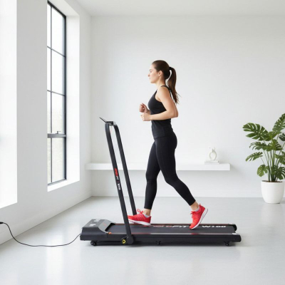 Tapet vrapimi EneroFit W100, me motor, paloset, ngjyrë e zezë