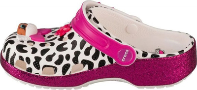 Sandale Crocs LOL Surprise Diva Girls Classic Clog Jr, material Croslite, platformë me shkëlqim, rozë me të bardhë