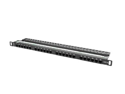 Patch panel Lanberg PPU5-0024-B, 24x RJ-45, Cat.5E, 0.5U 19", i zi