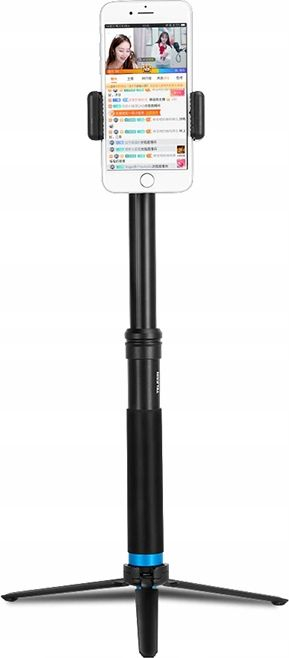 Shkop selfie trekëmbësh Telesin GP-MNP-090-S, 20-90cm, për kamera sportive, i zi