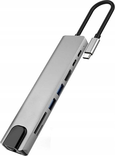 Hub Bounn JL-CX08, 8 në 1, USB C, gri