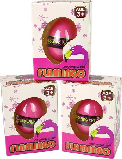 Vezë magjike rritëse Leantoys Flamingo, 6 cm, rozë