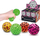 Top antistres Tobar Neon Safari Squish Ball, i butë, me motive safari, ngjyra neon
