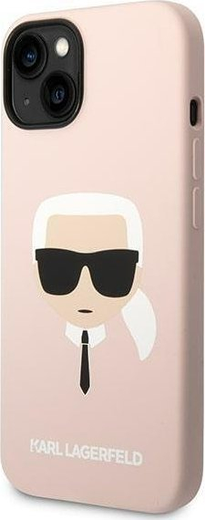 Këllëf telefoni Karl Lagerfeld Silicone Karl's Head për iPhone 14 Plus 6.7", rozë