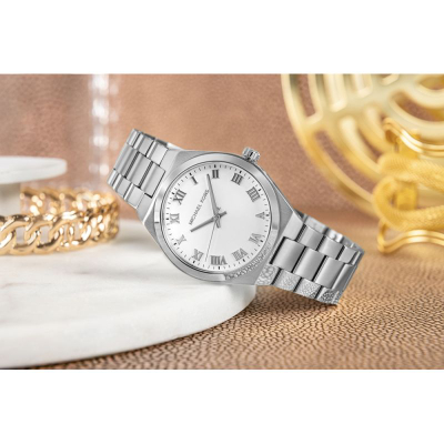 Orë Michael Kors Lenox, quartz, çelik inox, ari me argjend