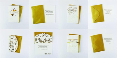 Kartolina dasme MIX Wedding Card 1, set me 12 copë, 4 lloje dizajnesh