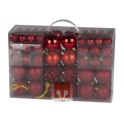 Set stolish festive për bredh, të kuqe, 100 copë