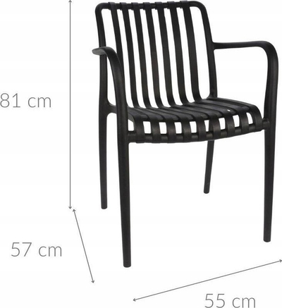Karrige plastike kopshti, 55 cm, që s’e prish moti, e zezë