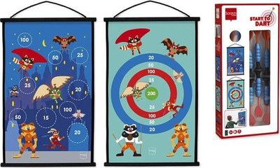 Lojë me shigjeta Scratch Start to Dart Superheroes, tabelë me dy anë, për kalamaj, shumëngjyrëshe
