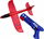 Lodër avion stiropori me lansuese, 35x32 cm, +3 vjeç, e kuqe