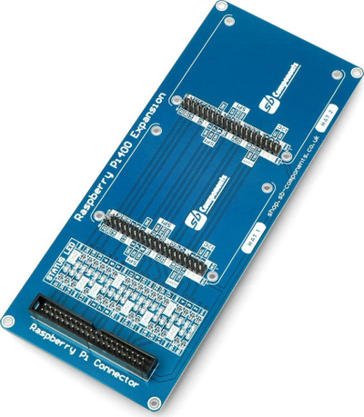 Pllakë zgjerimi GPIO Sb Components për Raspberry Pi 400, me dy header 2x20, LED statusi, blu