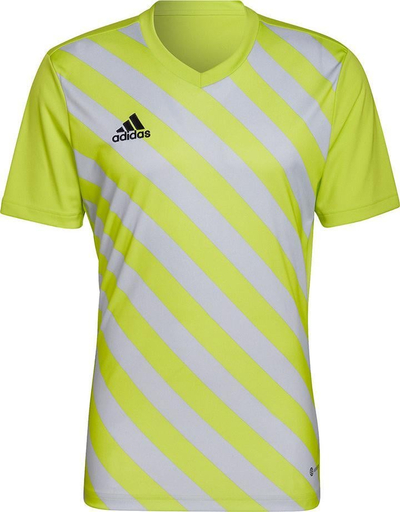 Bluzë sportive adidas Entrada 22 Graphic Jersey M HF0118, poliestër i riciklu, teknologji Aeroready, e verdhë gri