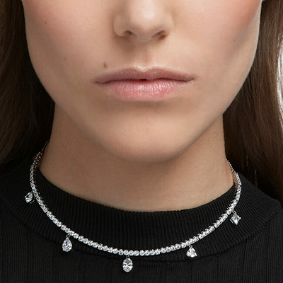 Qafore për femra Swarovski sSI2481, e argjendtë