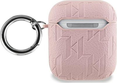 Футрола Karl Lagerfeld PU Embossed Choupette Head за AirPods 1/2, силикон, розова