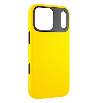 Këllëf telefoni YAXO Leather Gear Slim, MagSafe për iPhone 17 Pro Max, lëkurë eko, i verdhë