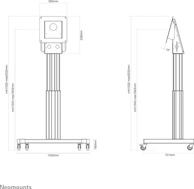 Karrocë televizori Neomounts NM-HUB2LIFTBLACK, elektrike, për 50", e zezë, e rinovuar