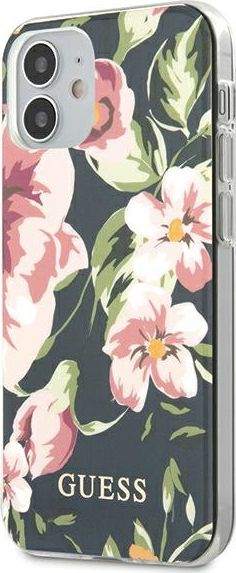 Mbulesë telefoni Guess Flower Collection GUHCP12SIMLFL03, për iPhone 12 mini 5.4", navy me lule