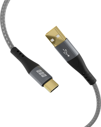 Kabllo USB EFB USB A në USB C, set 2x2m, 60W QC 3A, gri tekstil