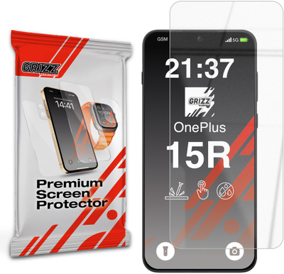 Mbrojtës ekrani GrizzGlass HybridGlass OnePlus 15R, xham hibrid, oleofobik, transparent