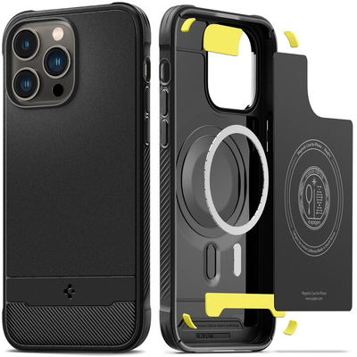 Mbrojtëse të pasme Spigen Rugged Armor MagSafe për Apple iPhone 14 Pro, e zezë